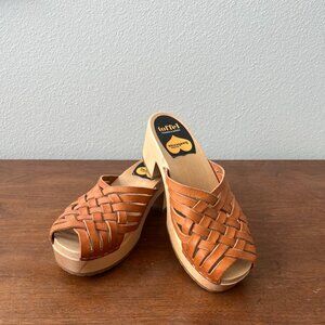 Swedish Hasbeens braided clog sandals